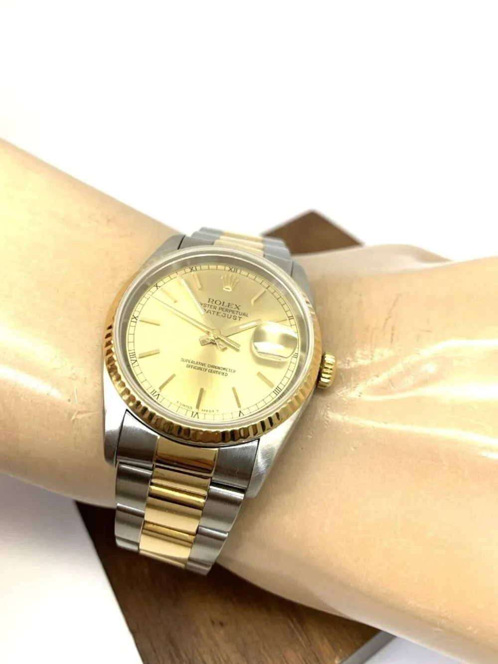 Rolex Datejust Watch 16233 Swiss Automatic 18k Yellow Gold & Steel Vintage 1996